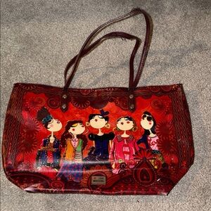 Love Moschino Red Graphic Character Tote